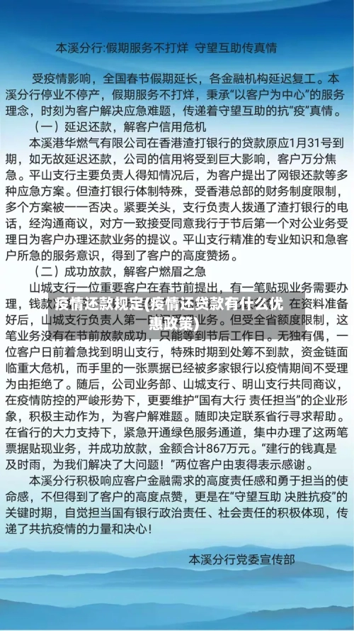 疫情还款规定(疫情还贷款有什么优惠政策)-第2张图片