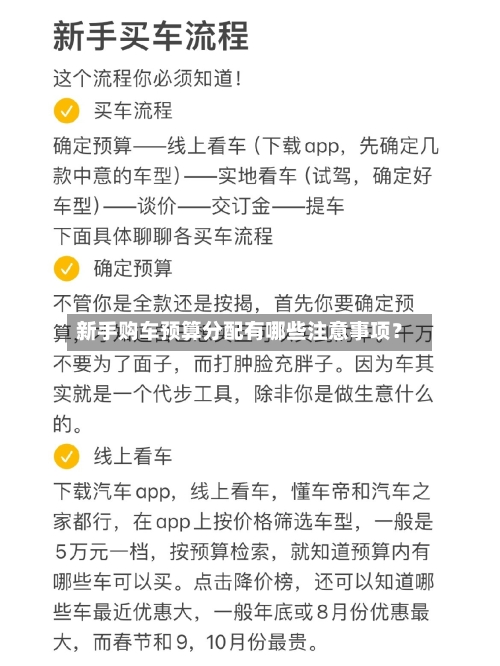 新手购车预算分配有哪些注意事项？-第2张图片