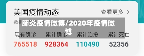 肺炎疫情微博/2020年疫情微博