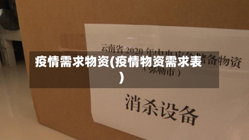 疫情需求物资(疫情物资需求表)