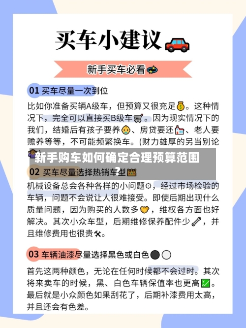 新手购车如何确定合理预算范围？