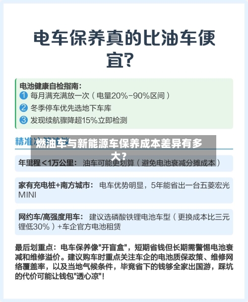 燃油车与新能源车保养成本差异有多大？