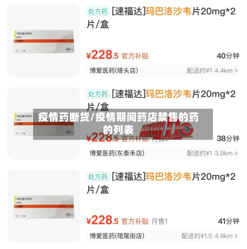 疫情药断货/疫情期间药店禁售的药的列表
