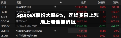 SpaceX股价大跌5%，连续多日上涨后上涨动能消退-第3张图片
