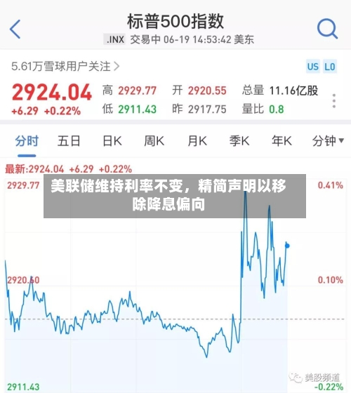 美联储维持利率不变	，精简声明以移除降息偏向-第2张图片