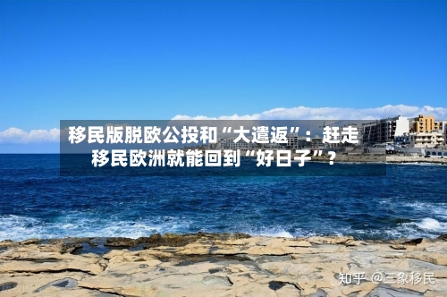 移民版脱欧公投和“大遣返”：赶走移民欧洲就能回到“好日子”？