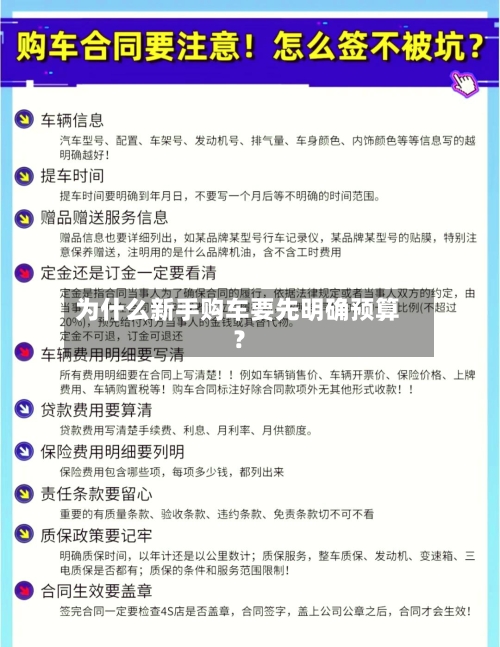 为什么新手购车要先明确预算？