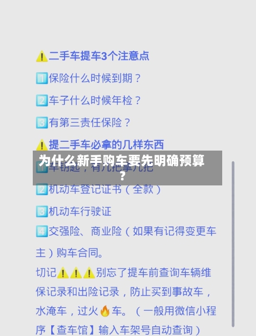 为什么新手购车要先明确预算?-第2张图片
