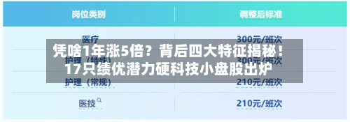 凭啥1年涨5倍?背后四大特征揭秘!17只绩优潜力硬科技小盘股出炉-第3张图片