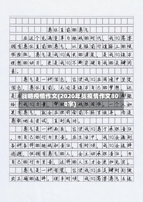 战略疫情作文(2020年战疫情作文800字)