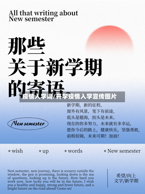 疫情入学词/开学疫情入学宣传图片