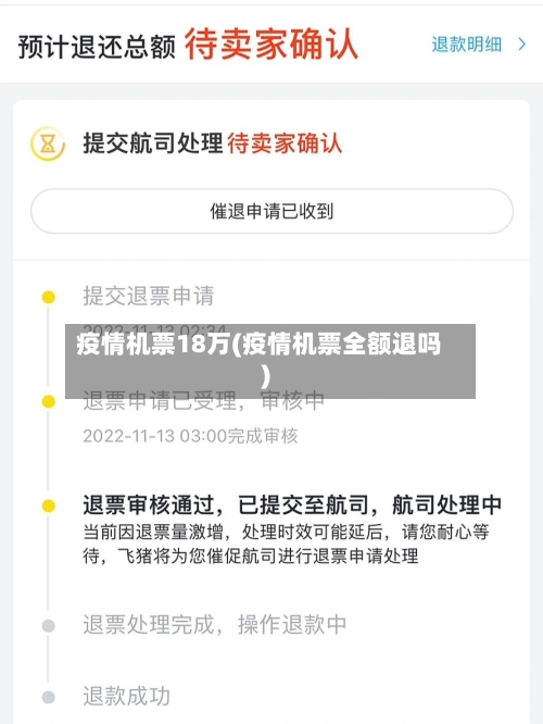 疫情机票18万(疫情机票全额退吗)