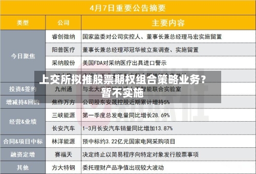 上交所拟推股票期权组合策略业务?暂不实施-第2张图片