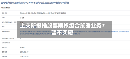 上交所拟推股票期权组合策略业务？暂不实施