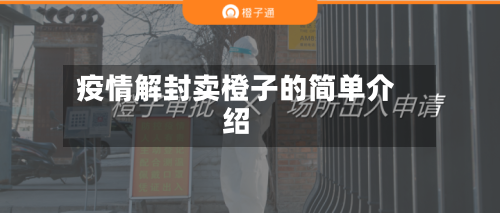 疫情解封卖橙子的简单介绍
