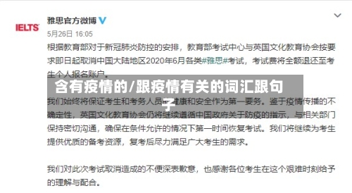 含有疫情的/跟疫情有关的词汇跟句子-第2张图片