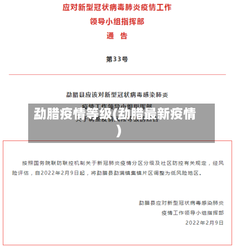 勐腊疫情等级(勐腊最新疫情)