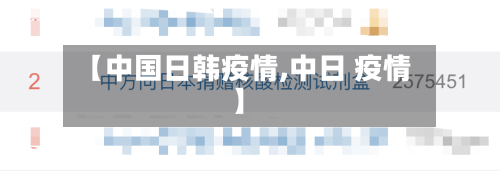 【中国日韩疫情,中日 疫情】-第2张图片