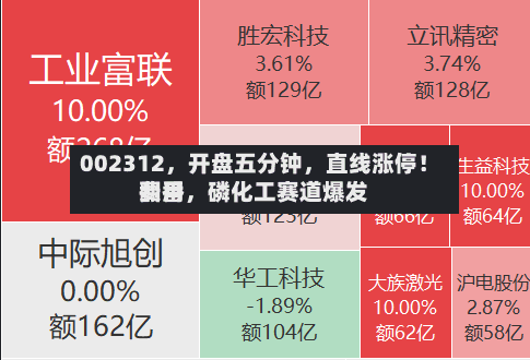002312，开盘五分钟，直线涨停！费用翻番，磷化工赛道爆发