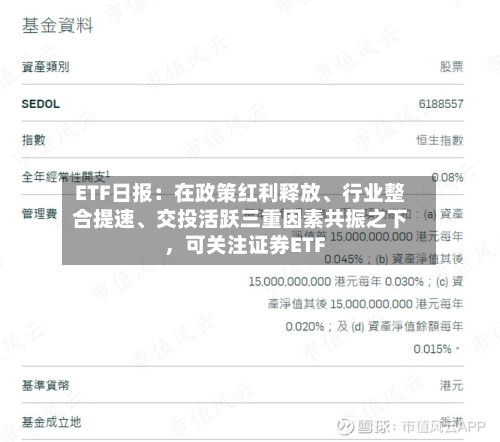 ETF日报：在政策红利释放、行业整合提速、交投活跃三重因素共振之下	，可关注证券ETF-第3张图片