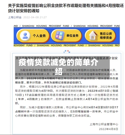 疫情贷款减免的简单介绍