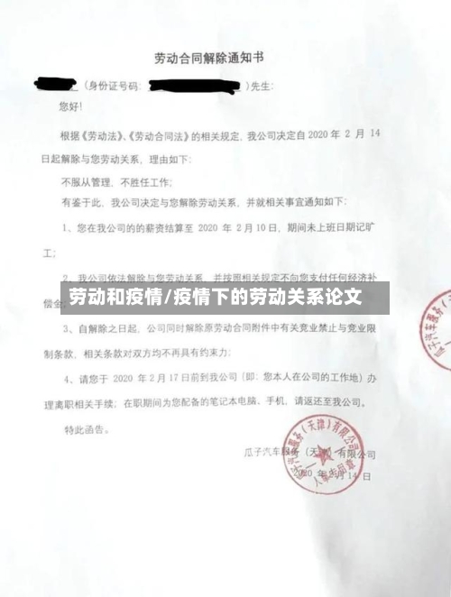 劳动和疫情/疫情下的劳动关系论文