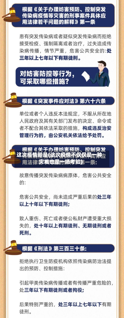 这次疫情即是(这次疫情不仅仅是一种灾难也是一场考验)