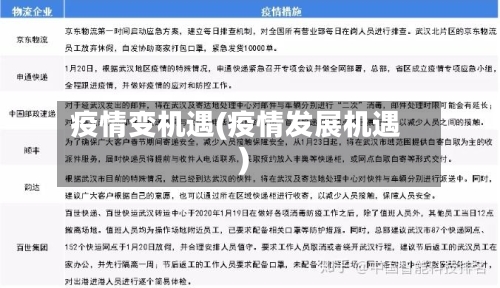 疫情变机遇(疫情发展机遇)-第2张图片