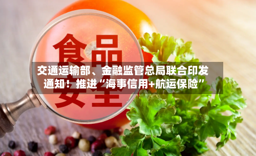 交通运输部、金融监管总局联合印发通知！推进“海事信用+航运保险”