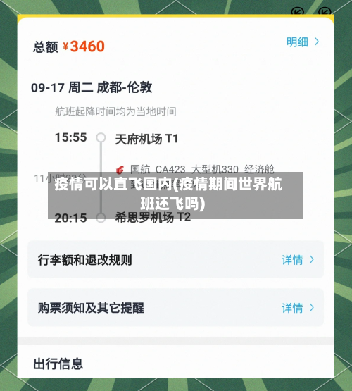疫情可以直飞国内(疫情期间世界航班还飞吗)