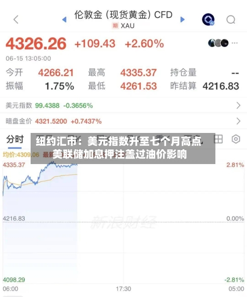 纽约汇市:美元指数升至七个月高点 美联储加息押注盖过油价影响-第2张图片