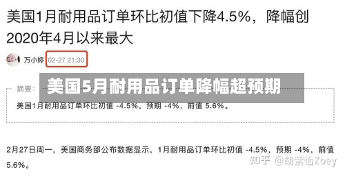 美国5月耐用品订单降幅超预期-第3张图片