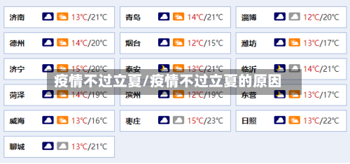 疫情不过立夏/疫情不过立夏的原因