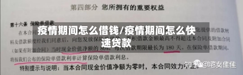 疫情期间怎么借钱/疫情期间怎么快速贷款-第3张图片