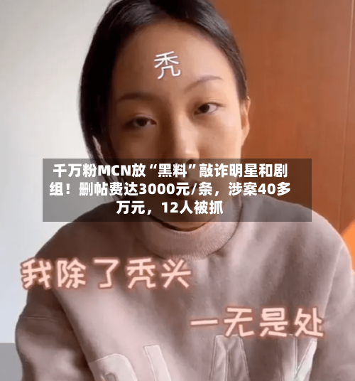 千万粉MCN放“黑料”敲诈明星和剧组！删帖费达3000元/条	，涉案40多万元，12人被抓-第2张图片