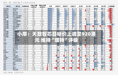 小摩：天数智芯目标价上调至920港元 维持“增持”评级