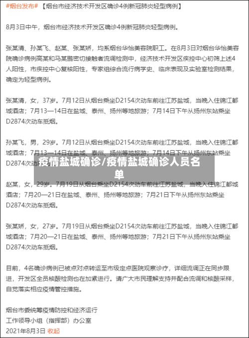 疫情盐城确诊/疫情盐城确诊人员名单-第2张图片