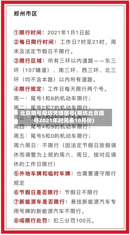 北京限号廊坊凭啥限号(廊坊北京限号2021年时间表10月份)
