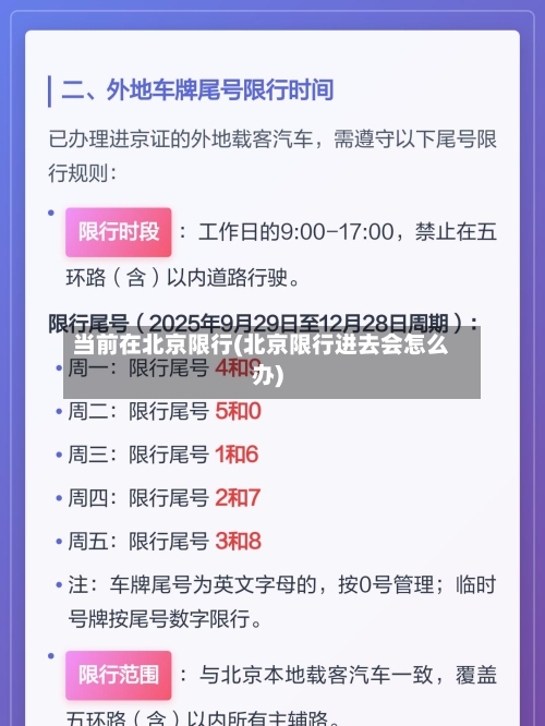 当前在北京限行(北京限行进去会怎么办)