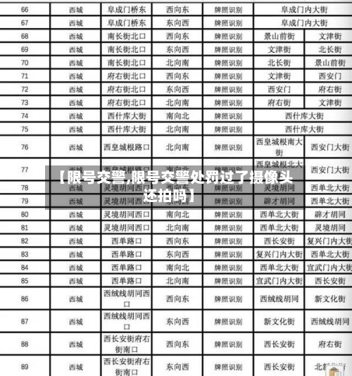 【限号交警,限号交警处罚过了摄像头还拍吗】-第2张图片