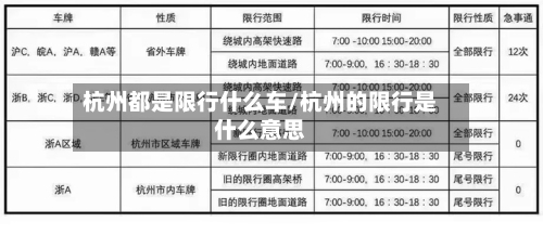 杭州都是限行什么车/杭州的限行是什么意思-第3张图片