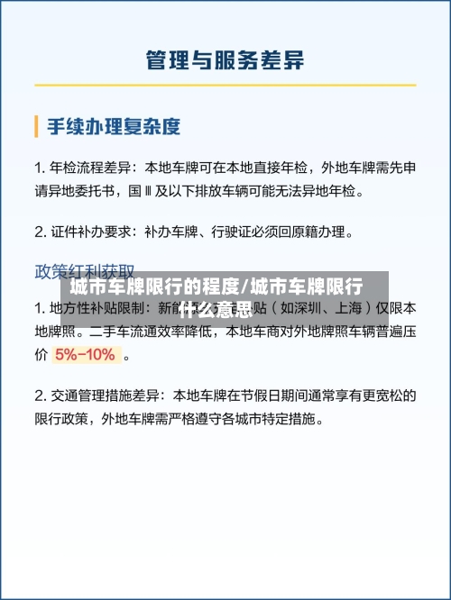 城市车牌限行的程度/城市车牌限行什么意思