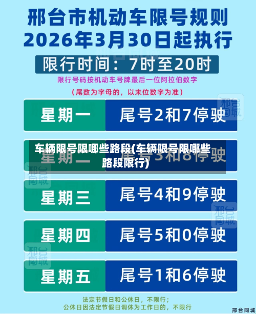车辆限号限哪些路段(车辆限号限哪些路段限行)