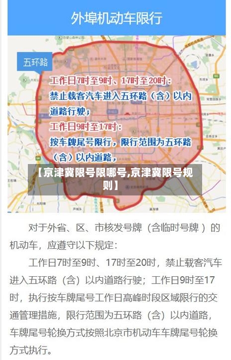 【京津冀限号限哪号,京津冀限号规则】