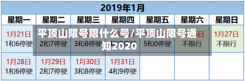 平顶山限号限什么号/平顶山限号通知2020