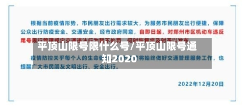 平顶山限号限什么号/平顶山限号通知2020-第2张图片