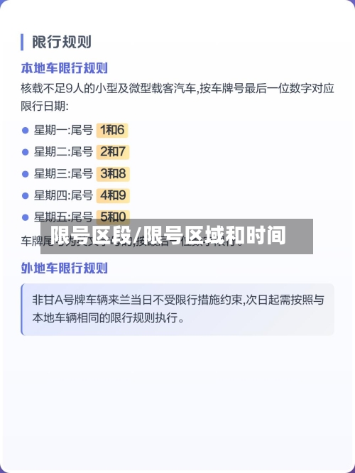 限号区段/限号区域和时间-第2张图片