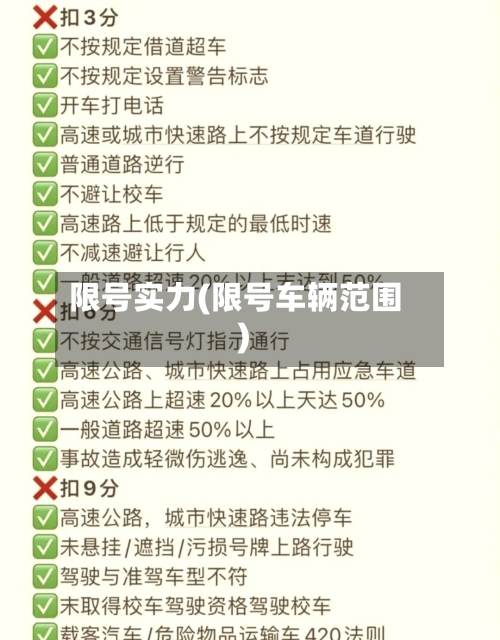 限号实力(限号车辆范围)