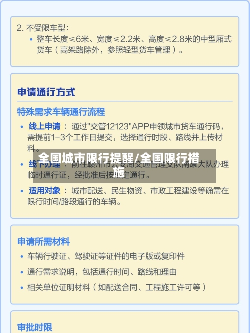 全国城市限行提醒/全国限行措施