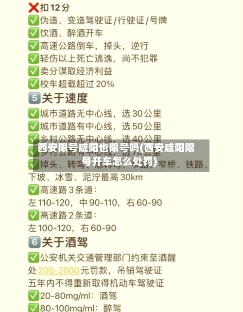 西安限号咸阳也限号吗(西安咸阳限号开车怎么处罚)-第2张图片
